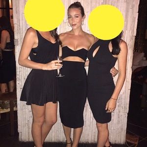 Solace London Strapless Cutout Midi Bodycon Dress